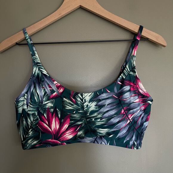 Lolë Tanami Bikini Top in Fiji Island Rainforest Size XL‎ Blue Green Pink Floral - Picture 3 of 14